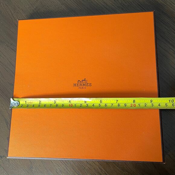 Hermes Scarf Gift Box Empty Orange Cardboard Paris France Storage Tissue Paper - Picture 4 of 11